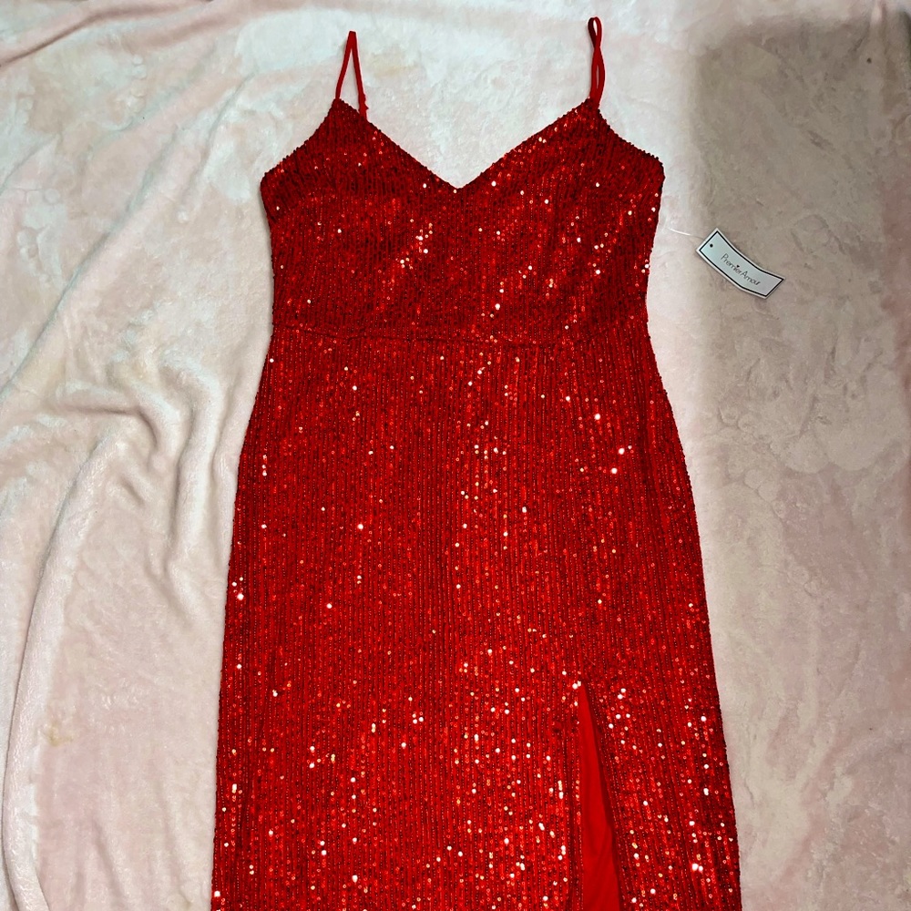 ❤️‍🔥Red sequins dress❤️‍🔥